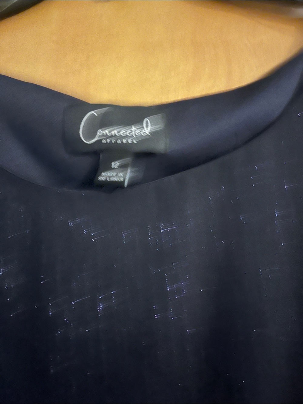 Connected Apparel Navy Asymmetrical Sequin-Detail Dress